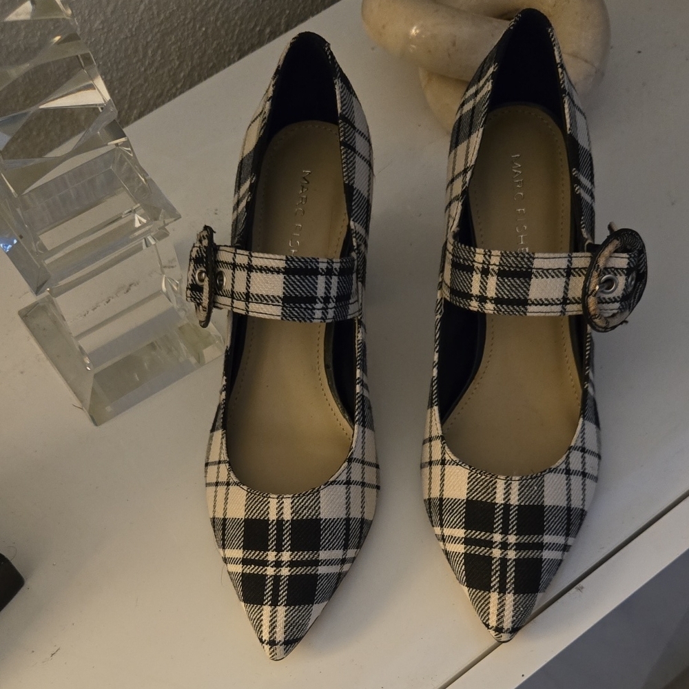 Marc Jacobs Black and White Plaid Women's Shoes